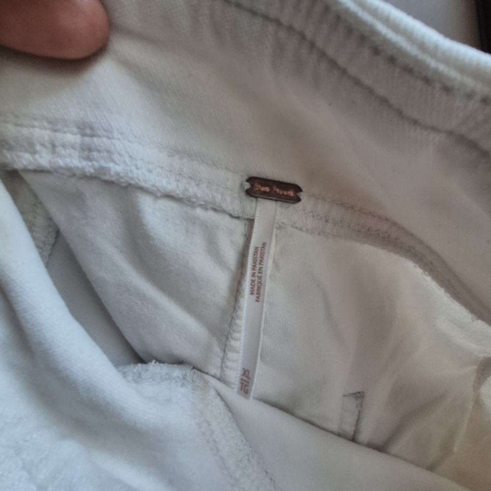 Free People White Women's Pants Velvet